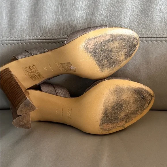 Hugo Boss Metallic Bronze Slingback Heels sz 7.5 - Picture 5 of 8